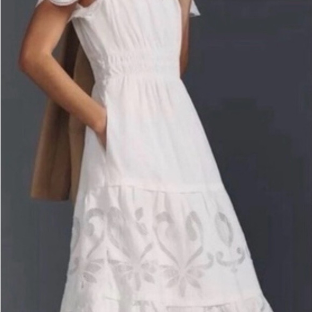 Anthropologie Somerset Maxi dress  White cutwork